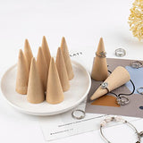 AUEAR, 10 Pack Wooden Cone Wood Ring Cone Display Holder Finger Jewelry Display Stand DIY AUEAR