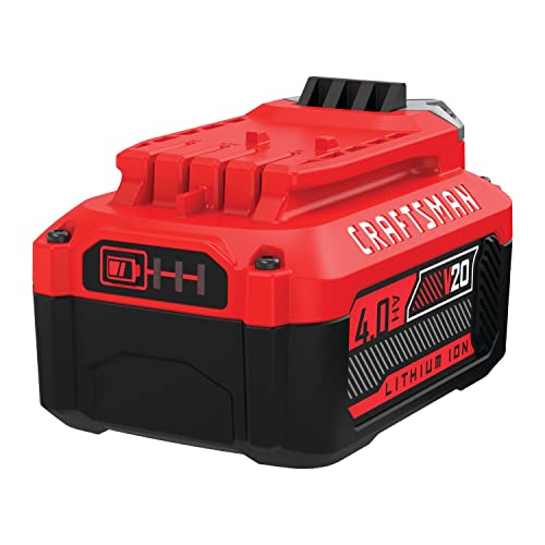 CRAFTSMAN V20 Lithium Ion Battery, 4.0-Amp Hour, 2 Pack, LED Charge Indicator (CMCB204-2) Craftsman