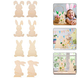 BESTOYARD Easter Bunny 8pcs Easter Wooden Bunny Cutouts Unfinished Wooden Bunny Cutout Easter Rabbit Cutouts for DIY Easter Crafts Easter Spring BESTOYARD