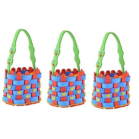 Cabilock 12 Sets Woven Basket DIY Material Kit basket weaving supplies DIY Bag weaving supplies Kids Crafts Candy Basket Weaving Kit basket making Cabilock