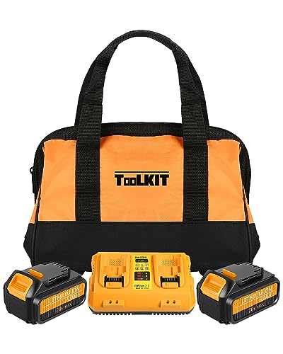 2-Pack Replacement for Dewalt 20V Batteries and 2-Port DCB102 Battery Charger Station Kit - Compatible with Dewalt 12-20V Batteries, Including a Tool COOMYXIN