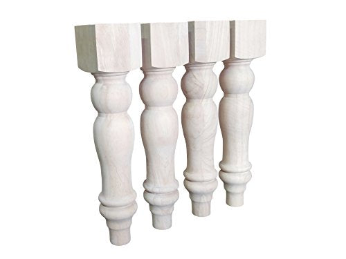 16" Unfinished Farmhouse Bench Legs or Coffee Table Legs, Set of 4 - WoodArtSupply