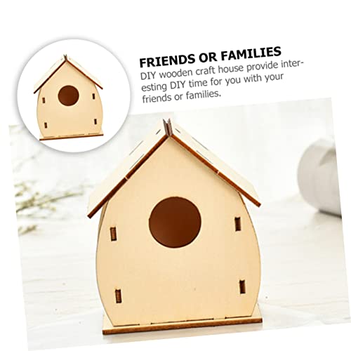 COHEALI 12 pcs Christmas Wooden House Unfinished Wooden House Wooden Hanging House birdhouses for Outdoors Birdhouse kit Christmas Village House COHEALI