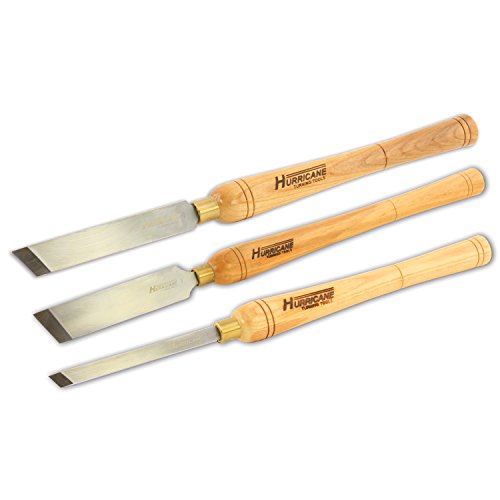 Hurricane Turning Tools, HSS, 3 Piece Skew Chisel Set (1/2", 1", 1 1/2"), Standard Series Woodturning Tools Hurricane Turning Tools