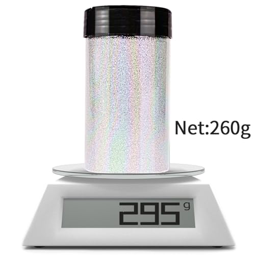Holographic Fine Glitter for Epoxy Resin DIY Craft,ANGXILIN High Capacity 260g Shaker Bottle Fine Glitter for Nail Art Face Body Make Up,Tumblers ANGXILIN