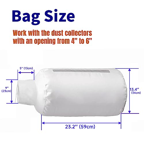 Dust Collector Bag with Clamp for Woodworking 30 Micron, Vacuum Bag Compatible with Grizzly Shop Fox Rockler Delta