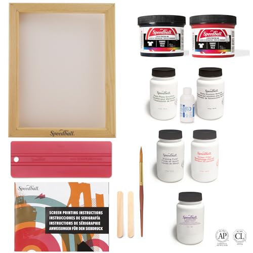 Speedball Intermediate Kit for Screen Printing, Include Screen, Squeegee, Ink, Diazo Photo Emulsion & Sensitizer Speedball