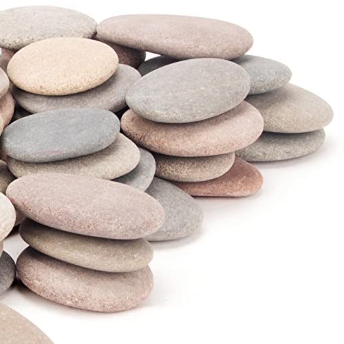 [About 98 PCS - 103 PCS](18.1 Pounds) Painting Rocks,2.23"-3.68" River Rocks,Flat Stones