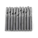End Mill Bits 10 Pcs 1/8” Shank Single Flute End Mills Drill Bit Tool Tungsten Carbide CNC Router Milling Bits for Wood Aluminum Steel PCB PVC Yosoo Health Gear