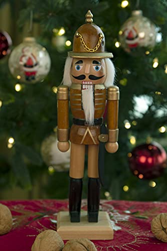 Clever Creations Brown Soldier 10 Inch Traditional Wooden Nutcracker, Festive Christmas Décor for Shelves and Tables