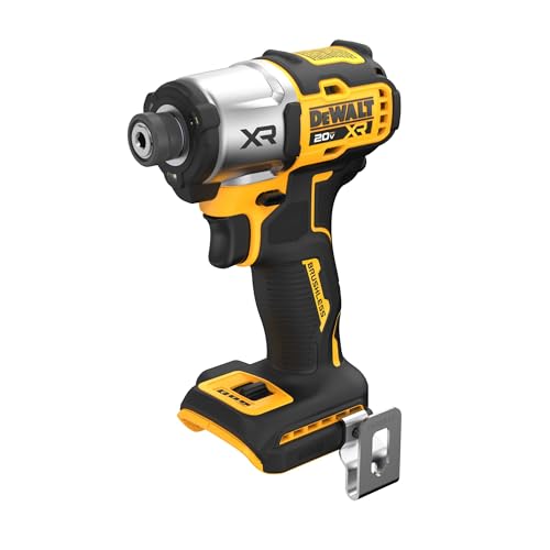 DEWALT 20V MAX XR Impact Driver, Brushless, 1/4", 3-Speed, Bare Tool Only (DCF845B), Yellow, Black - WoodArtSupply