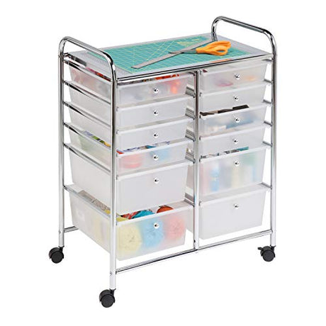 Honey-Can-Do Rolling Storage Cart and Organizer with 12 Plastic Drawers Honey-Can-Do