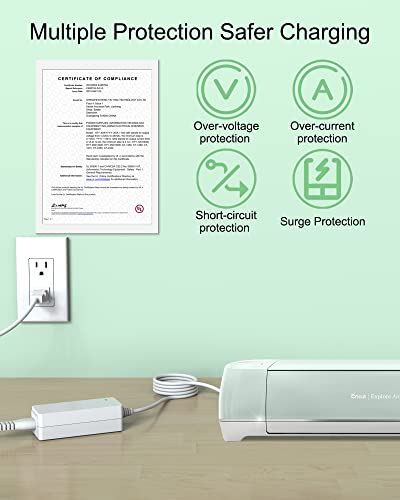 Power Cord for Cricut Explore air 2/Expression 2/Maker/Explore/Explore  Air/Explore One/Create/Cake/Mini/Original Replacement for Cricut Maker