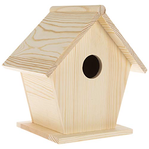 Woodpile Fun! Hobby Lobby DIY Paintable Customizable Traditional Pentagon Unfinished Wood Birdhouse for Kids and Adults