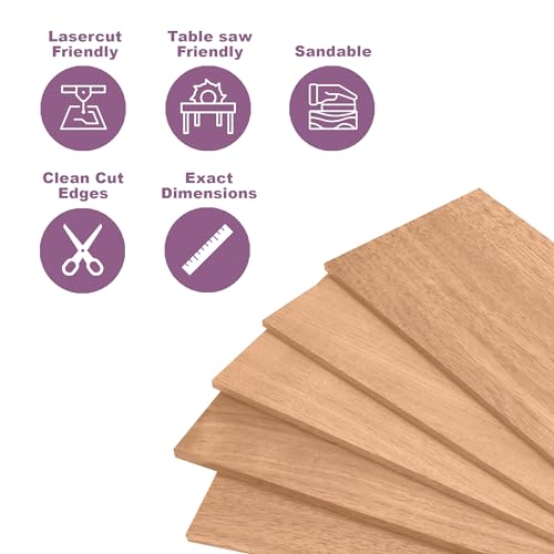 Cherry Wood Sheets 4x8" inch, 1/8" Thick Lumber Board, for Sign logs Chips Chunks Slices by Craftiff (4x8x1/8") Craftiff