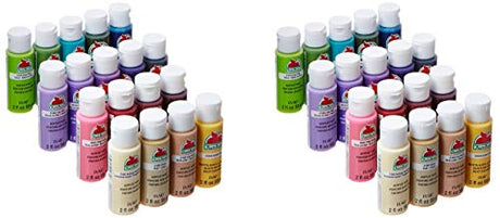 Apple Barrel Acrylic Paint Set, 2 Ounce, PROMOABII Colors II (Тwo Рack) WoodArtSupply