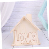 VILLCASE Box House Shaped Money Bank Wood House Organizer Unfinished Piggy Bank Cash Coin Can Kid Coin Bank DIY Wood Coin Bank Desktop Wood Holder VILLCASE