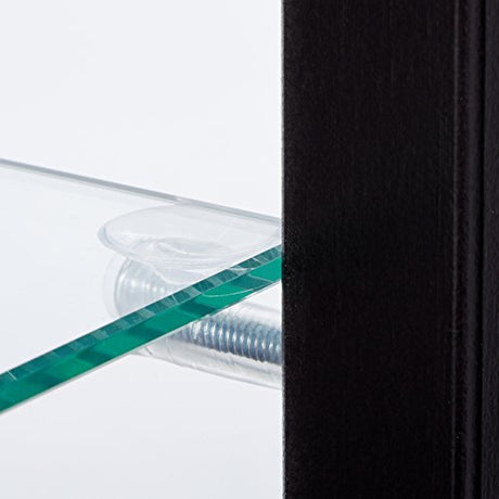 COASTER 5-Shelf Glass Curio Cabinet Black and Clear COASTER