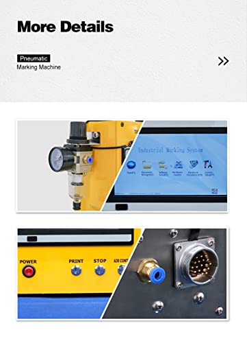 US Stock Pneumatic Dot Peen Marking Machine Metal Engraving Machine Pneumatic Marking Machine Marking Field 120×50mm for Letters, Serial Numbers, VIN LYXC
