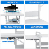 PUNCIA 3 Tier Movable Heat Press Table Foldable Heat Transfer Machine Stand Heavy Duty Rolling Workbench with Folding Table for DIY Sublimation PUNCIA