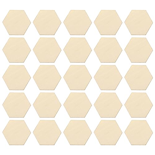 Decoraciones para Salas De Casa Hexagon 50Pcs Wooden Hexagon Pieces Unfinished Hexagon Cutout Christmas DIY Craft Supplies Decorations Ornaments 60MM - WoodArtSupply