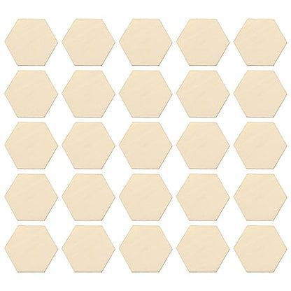 Decoraciones para Salas De Casa Hexagon 50Pcs Wooden Hexagon Pieces Unfinished Hexagon Cutout Christmas DIY Craft Supplies Decorations Ornaments 60MM - WoodArtSupply