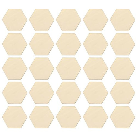 Decoraciones para Salas De Casa Hexagon 50Pcs Wooden Hexagon Pieces Unfinished Hexagon Cutout Christmas DIY Craft Supplies Decorations Ornaments 60MM Milisten