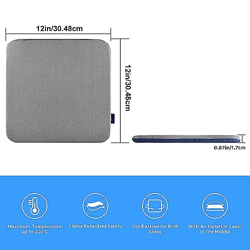 Heat Press Mat for Easy Press Both Sides Applicable (12" x 12"), Heat Press Pad for Cricut Easypress/Easypress 2 & HTV Craft Vinyl Ironing Insulation - WoodArtSupply