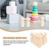 MAGICLULU 10pcs Wooden Peg Dolls Bodies Wooden Figures Decorative Peg Doll People for DIY Painting Craft Art Projects MAGICLULU