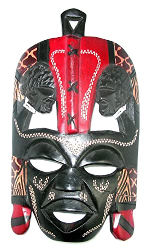 ShopHaven Africa Hand Carved Mask, Kenya Maasai Wall Art, African Art Decor - WoodArtSupply