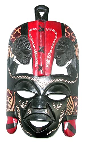 ShopHaven Africa Hand Carved Mask, Kenya Maasai Wall Art, African Art Decor