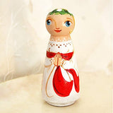 MAHIONG 30 PCS 3.5 Inch Wooden Peg Dolls, Unfinished Wood Angel Girl Shape Peg People Bodies Figures for DIY Craft, Wedding, Cake Toppers, Painting MAHIONG