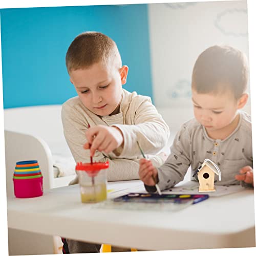 Yardwe Build Birdhouse Kit Paintable Bird House Bark Prevention Bird House Wood Craft Supplies DIY Wooden Craft Birdhouse Making Kit Out Door Toys Yardwe