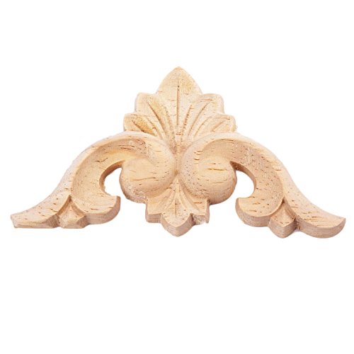 4-Pack Wood Carved Appliques Onlay Decal for Furniture, 6x6cm/2.36"x2.36", Corner Decal for Desk Cabinet Mirror Dresser Drawer Home Decoration MUXSAM