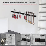 Magnetic Tool Holder Storage Organizer: 7-Piece Garage Wall Mount Rack Organization Strip Power Magnet Organizers Mounted Workbench Board Slatwall SEDY