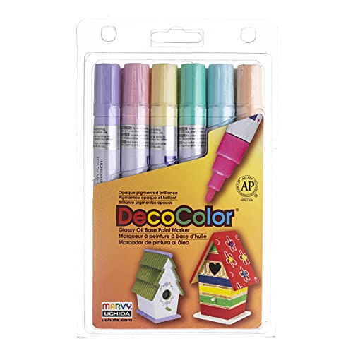 Uchida Of America DecoColor Paint Marker, Pastel Colors, 6 Count - WoodArtSupply