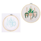 Santune 3 Sets Embroidery Starter Kit with Pattern and Instructions, Cross Stitch Set, Stamped Embroidery Kits with 3 Embroidery Clothes with Santune