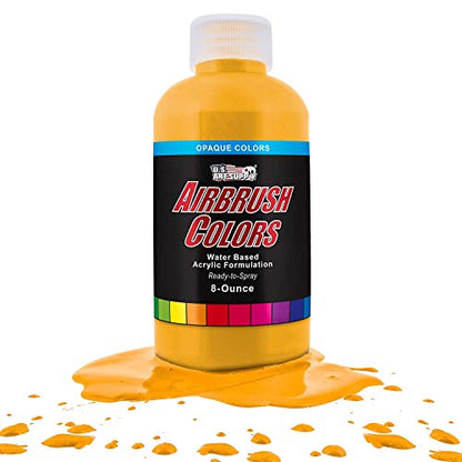 U.S. Art Supply Canary Yellow Opaque Acrylic Airbrush Paint 8 oz. - WoodArtSupply