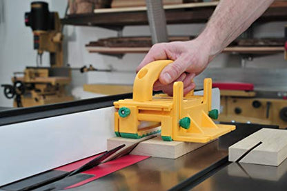 MICROJIG GRR-RIPPER GR-100+GRP-11G 3D Pushblock With A 1/8" Leg Table Saw Accessory For Table Saws, Router Tables, Band Saws, And Jointers, Yellow - WoodArtSupply