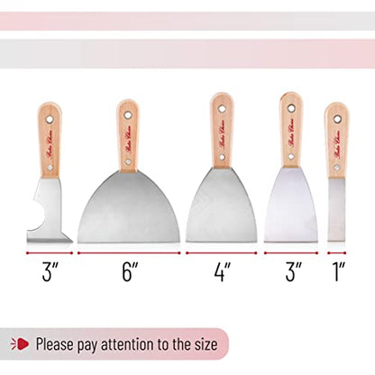 Bates- Paint Scraper, 5 Pc Scraper Tool, Putty Knife Set, Putty Knife, Painting Tools, 5 in 1 Tool, Spackle Knife, Wallpaper Scraper, Painters Tool, - WoodArtSupply