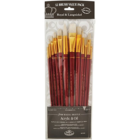 Royal Brush Manufacturing Royal and Langnickel Zip N' Close 12-Piece Brush Set, Firm White Bristle Royal Brush Manufacturing Company