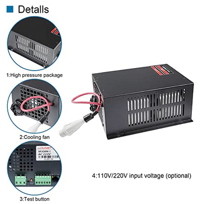 60W CO2 Laser Power Supply for 60w 70w Laser Tube Laser Engraver Cutter Power Supply MYJG-60 - WoodArtSupply