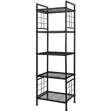 GIOTORENT 5-Wire Standing Storage Shelves, Metal Shelving Unit Pantry Rack for Laundry Kitchen Bathroom Organizer(Black) GIOTORENT
