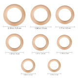KALLORY Macrame Wooden Rings 80pcs Unfinished Solid Large Wooden Circle Round Ring Macrame Plant Hanger for DIY Craft Pendant Connectors Jewelry KALLORY