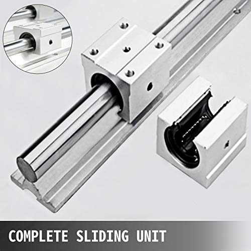 Happybuy Linear Rail, Ballscrew x 3, RM1605-350mm 650mm 1050mm x 2 Linear Rail Support, 12 CNC Kit Linear Shaft Optical Axis - WoodArtSupply