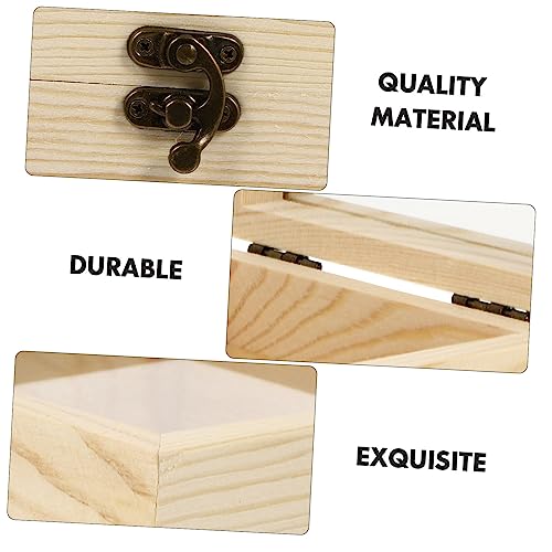 NOLITOY 4 Pcs Wooden Box with Glass Lid Glass Jewelry Keepsake Jewelry Container Candy Unfinished Wooden Chest Necklace Case Wooden Decor Wooden NOLITOY