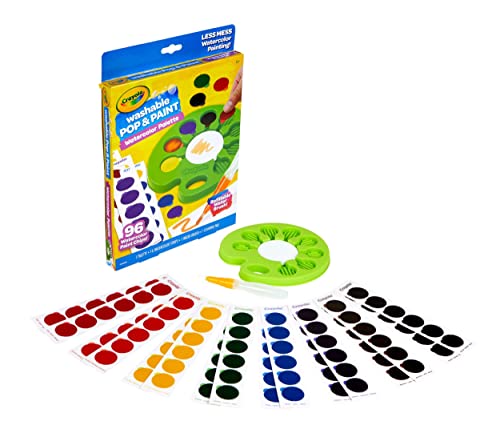 Crayola Watercolor Paint Set, Pop & Paint Palette, Washable Kids Paints, Gift - WoodArtSupply