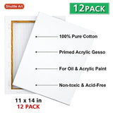 Shuttle Art Stretched Canvas and Acrylic Paint Bundle, Art Painting Supplies Set for 50 Colors Acrylic Paint Bottles (60ml/2oz) & 12 Pack Painting Shuttle Art