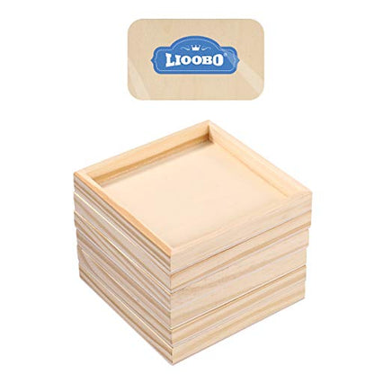 LIOOBO 6pcs Unfinished Wood Serving Tray for Weddings Home Decor and Craft Projects Art Supply