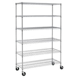 Storage Shelves Heavy Duty, 5999 Lb Capacity Wire Shelving Units Metal Shelf with Wheels NSF Certification 48" L×18" W×72" H Height Adjustable for Dlewmsyic